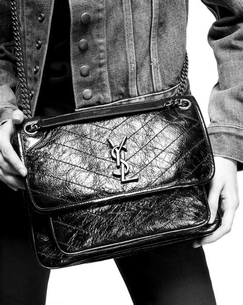 Saint Laurent Niki Medium YSL Leather Shoulder Bag